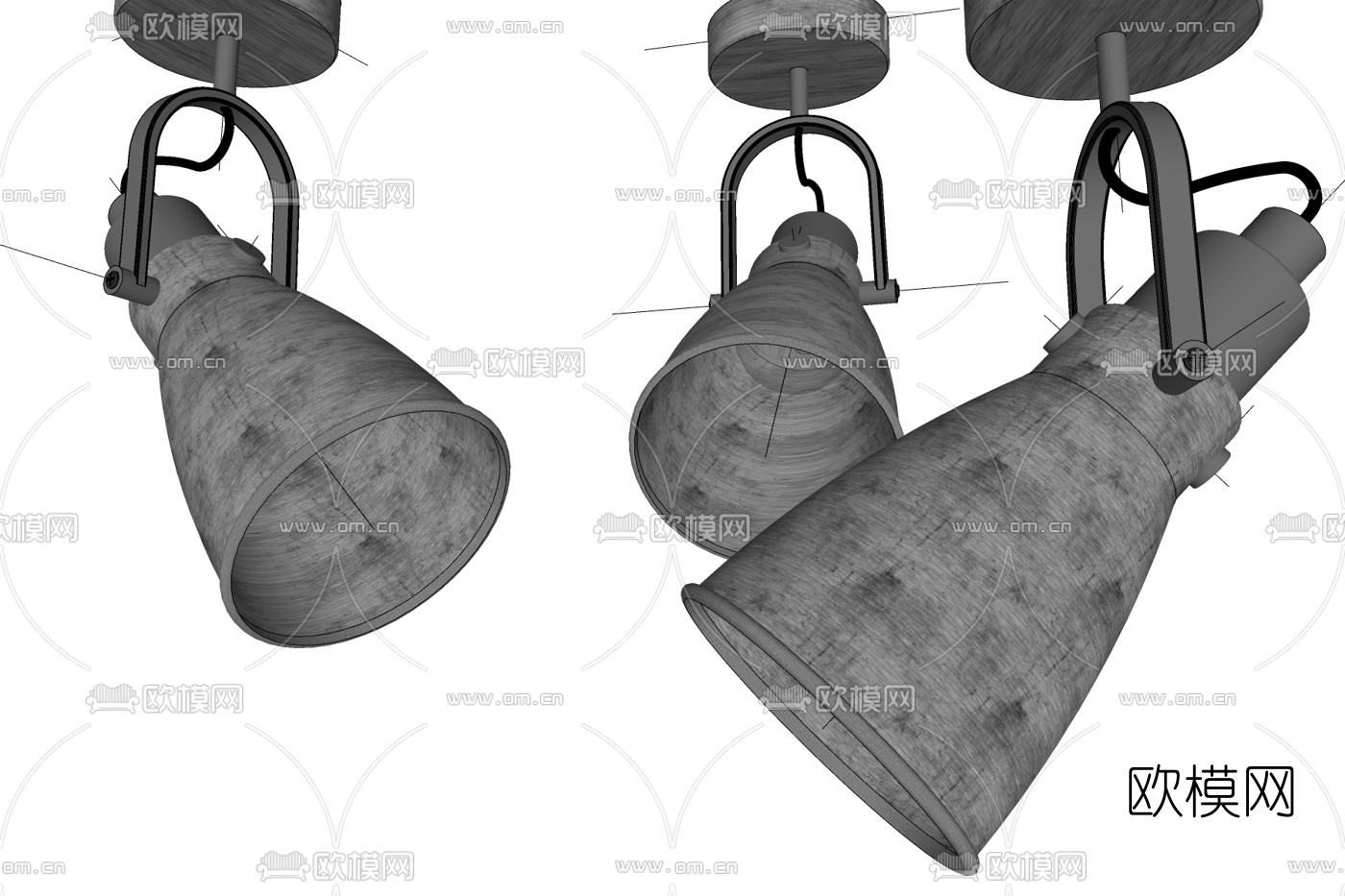 工业风射灯免费su模型下载