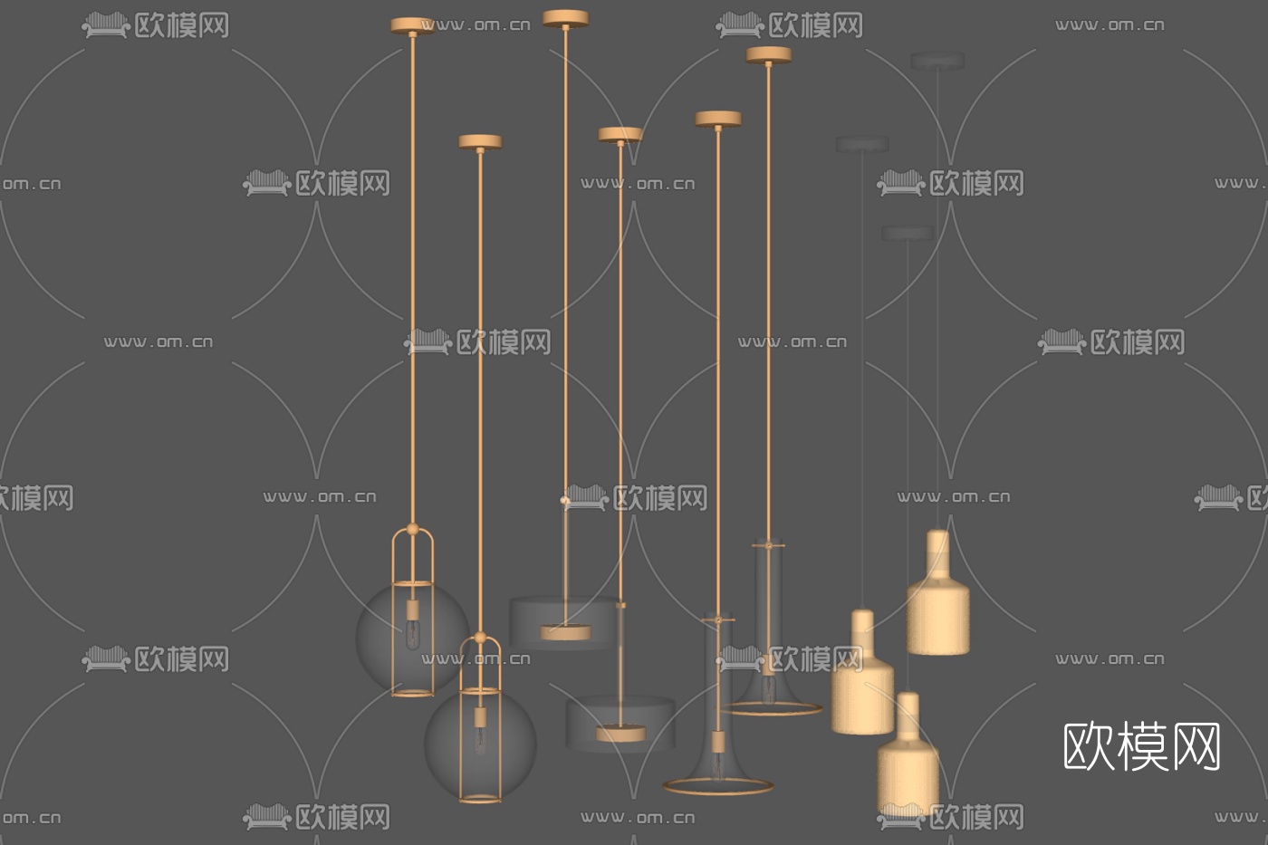 现代轻奢吊灯su模型下载