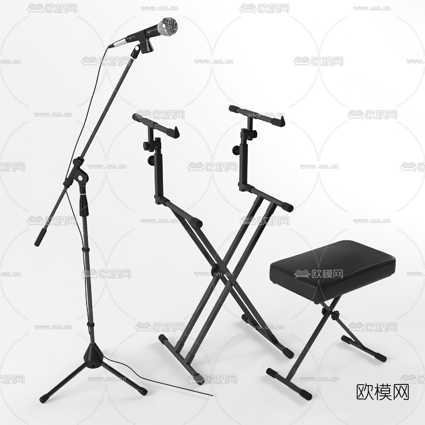 现代录音麦克风设备3d模型