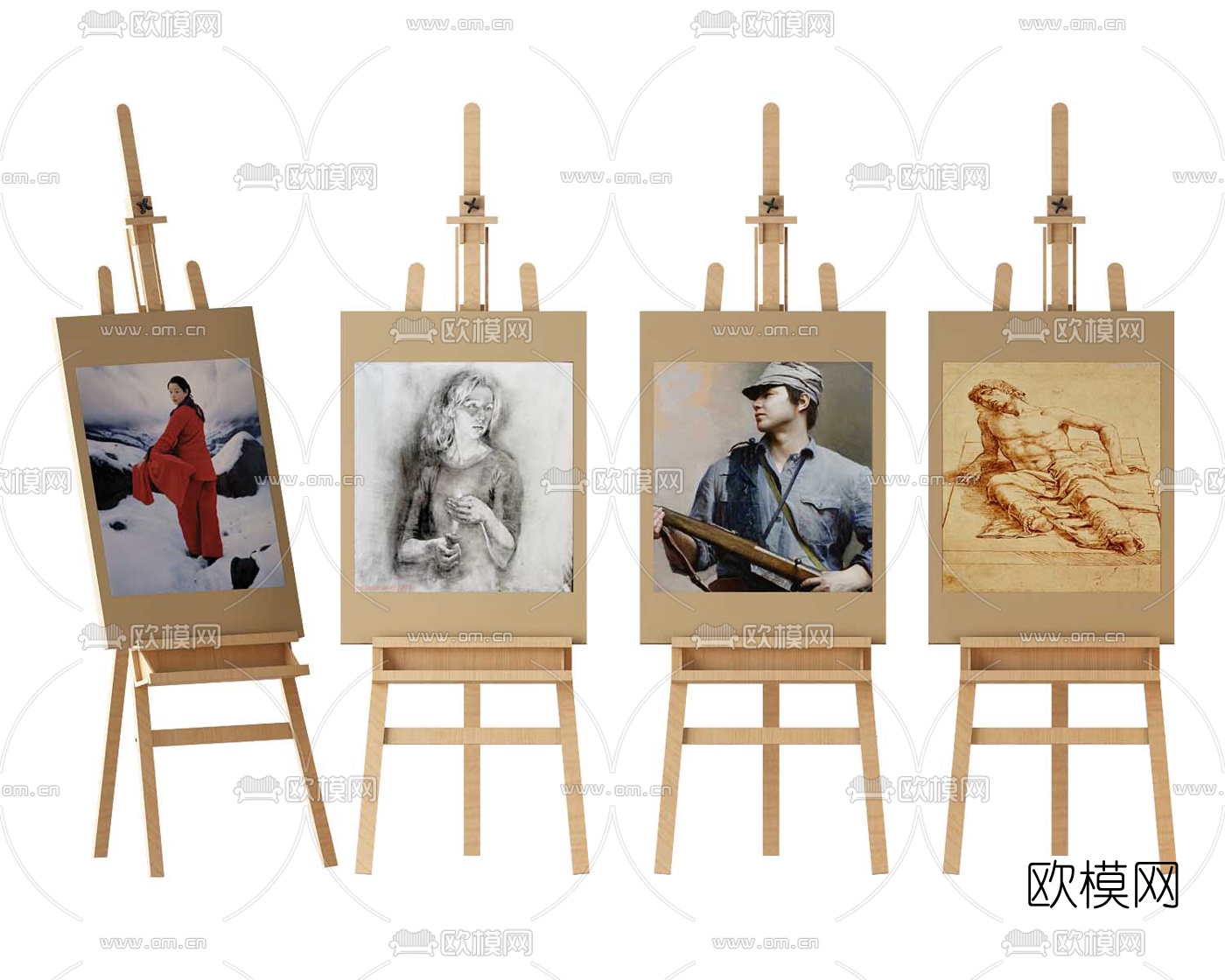 现代调节式画架3d模型下载