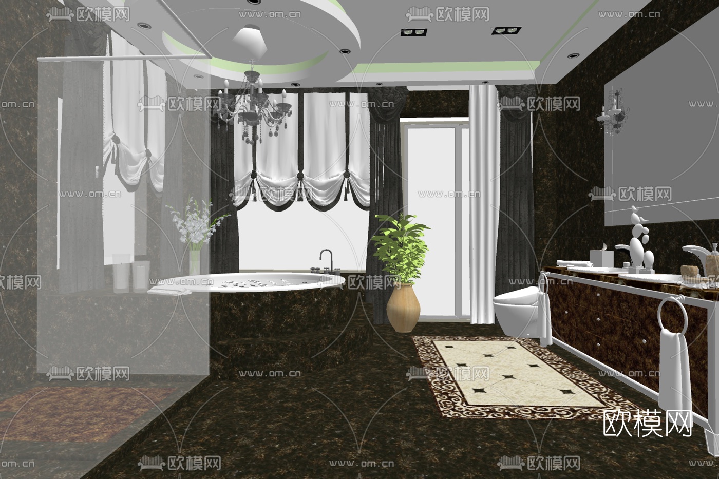 欧式浴室su模型下载
