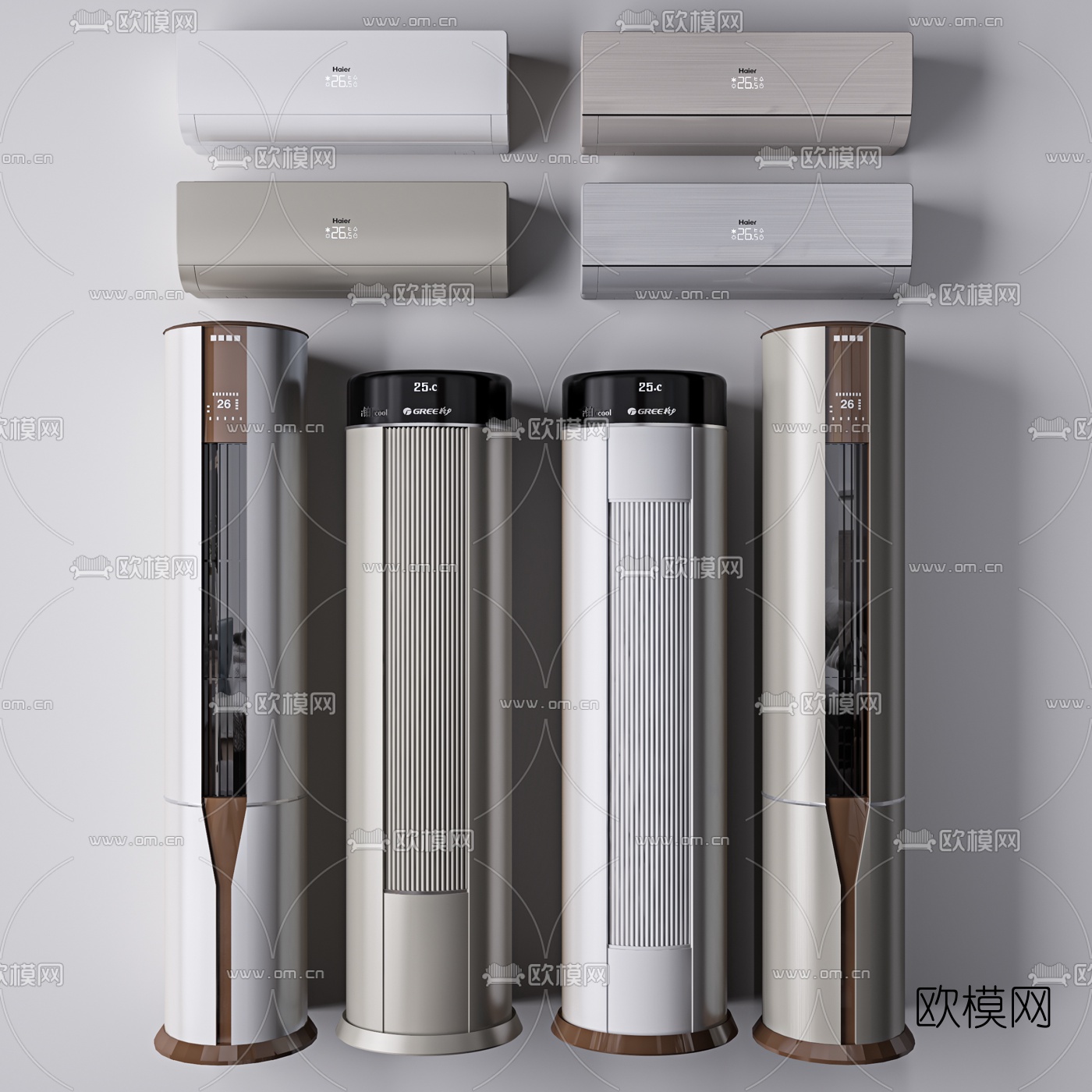 现代壁挂立式空调3d模型下载