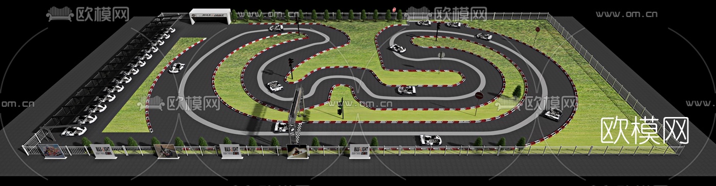 现代卡丁车赛道3d模型下载
