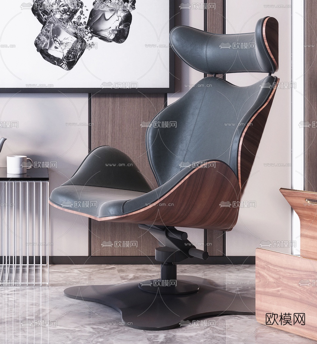 现代皮革躺椅3d模型