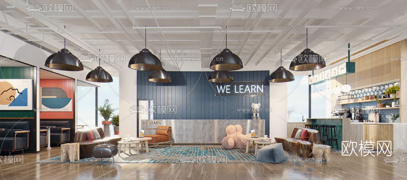 北欧特色主题餐厅免费3d模型下载