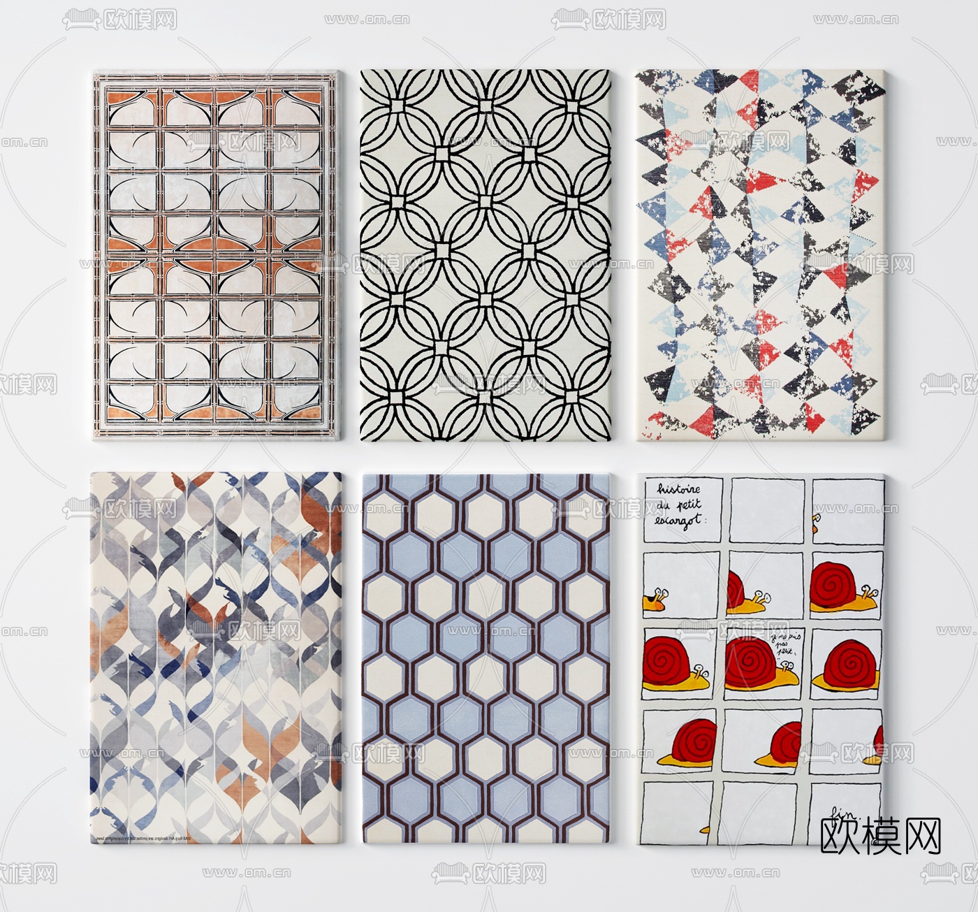 北欧布艺地毯3d模型下载