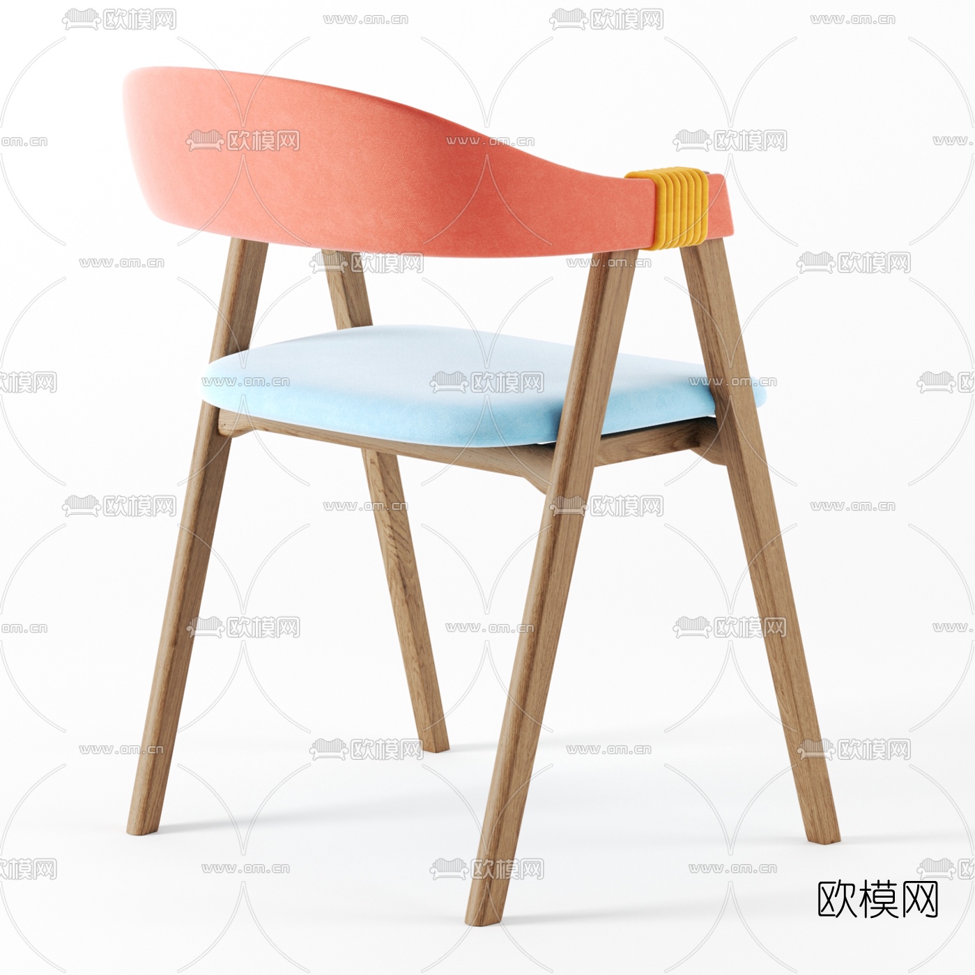 北欧绒布单椅3d模型