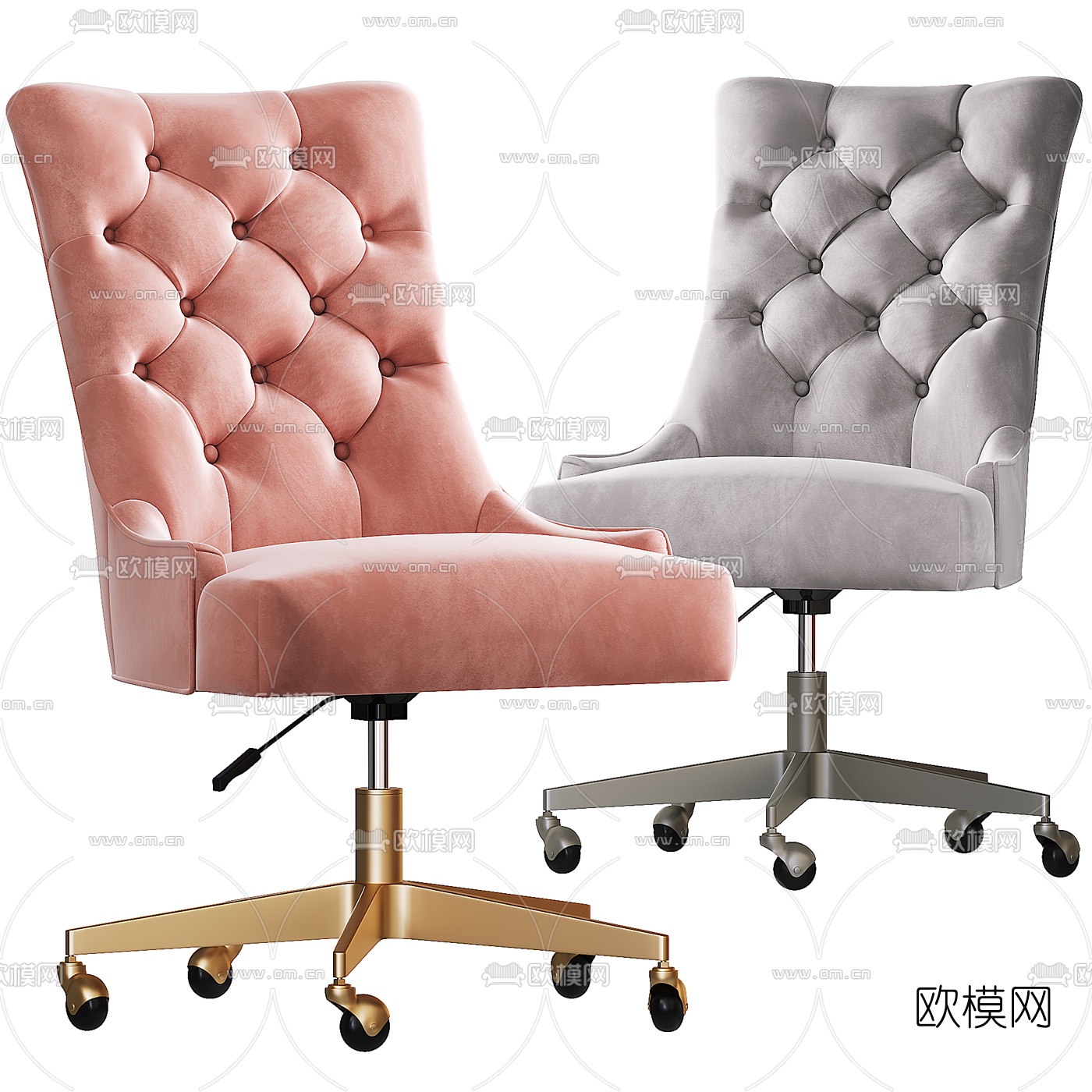 现代绒布老板椅班椅3d模型下载（渲染图1）