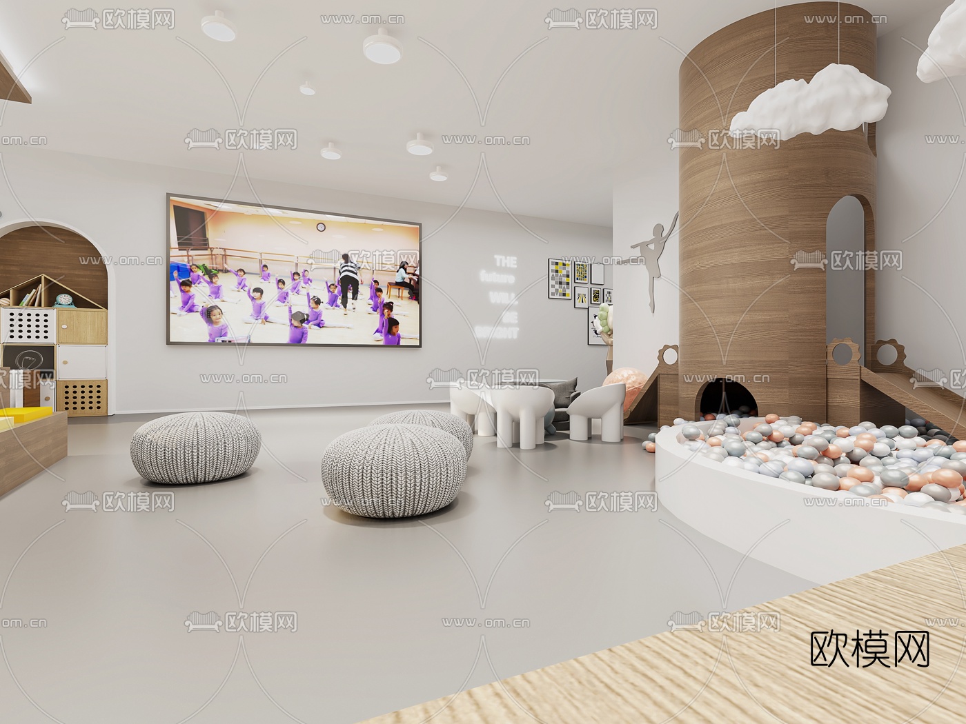 现代舞蹈培训学校3d模型