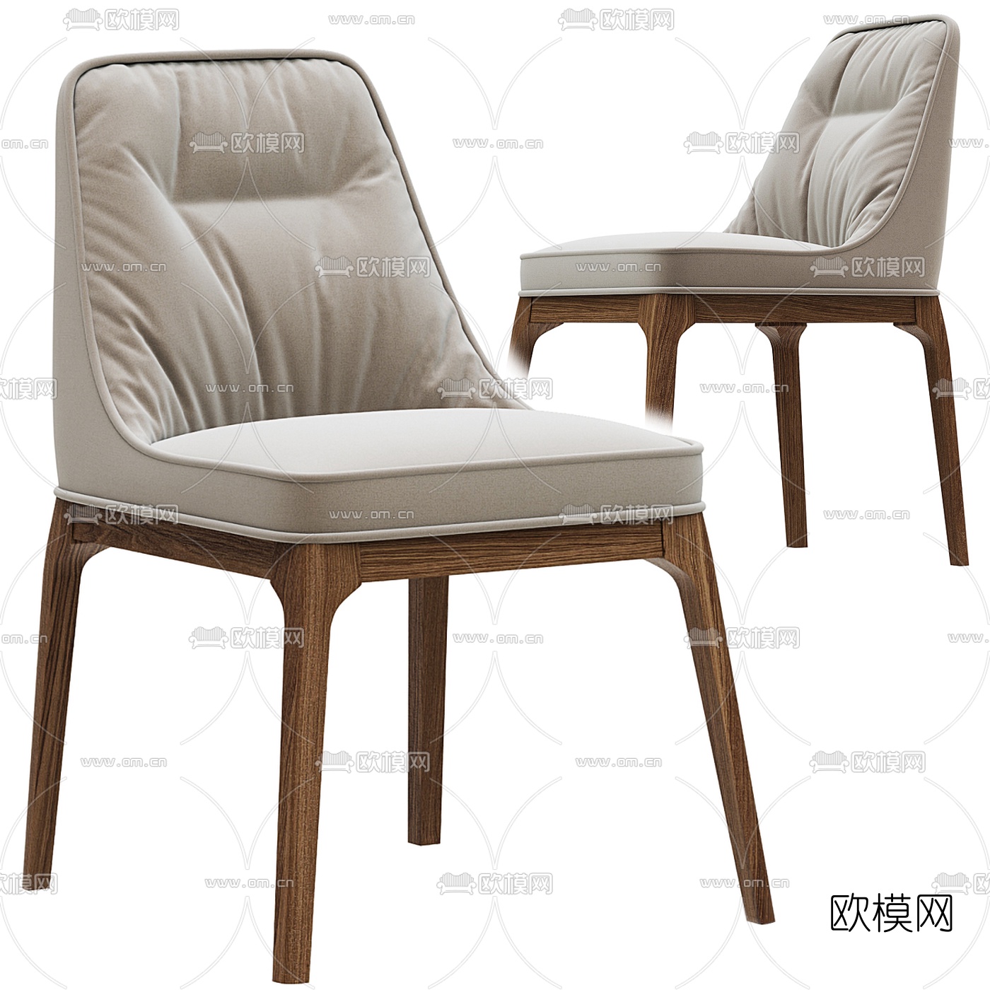 现代布艺单椅餐椅3d模型