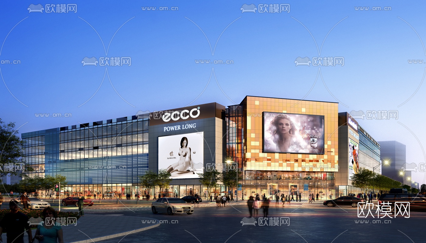 现代商业广场3d模型