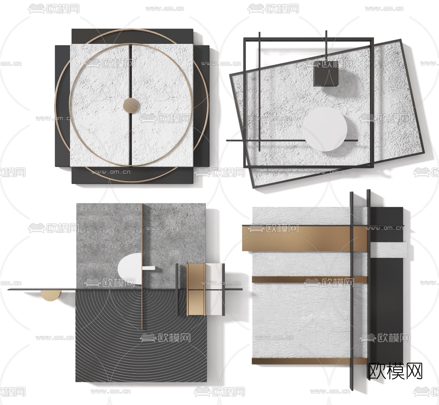 现代立体装饰挂件3d模型下载