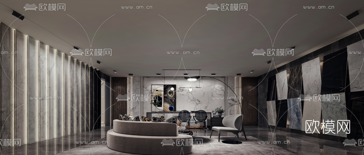 现代瓷砖建材专卖店展厅3d模型