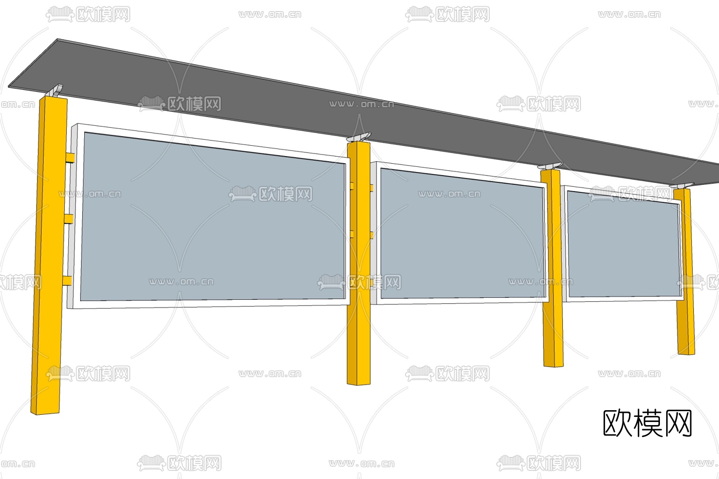 现代宣传栏免费su模型下载