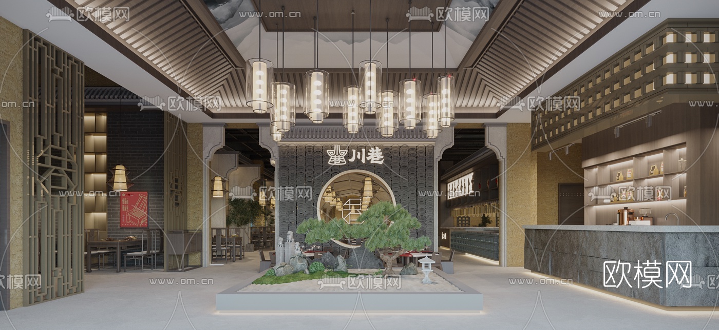 新中式火锅店3d模型