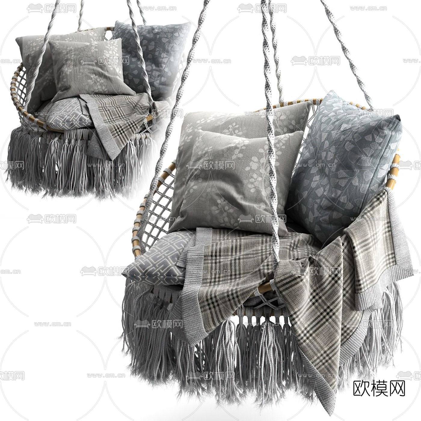 现代布艺吊椅3d模型