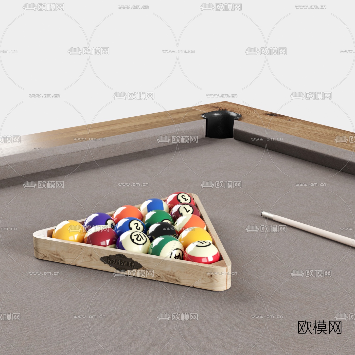 现代台球桌3d模型下载（渲染图3）