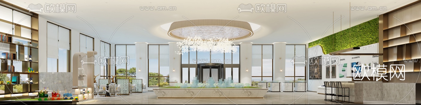 现代售楼处免费3d模型下载（渲染图2）