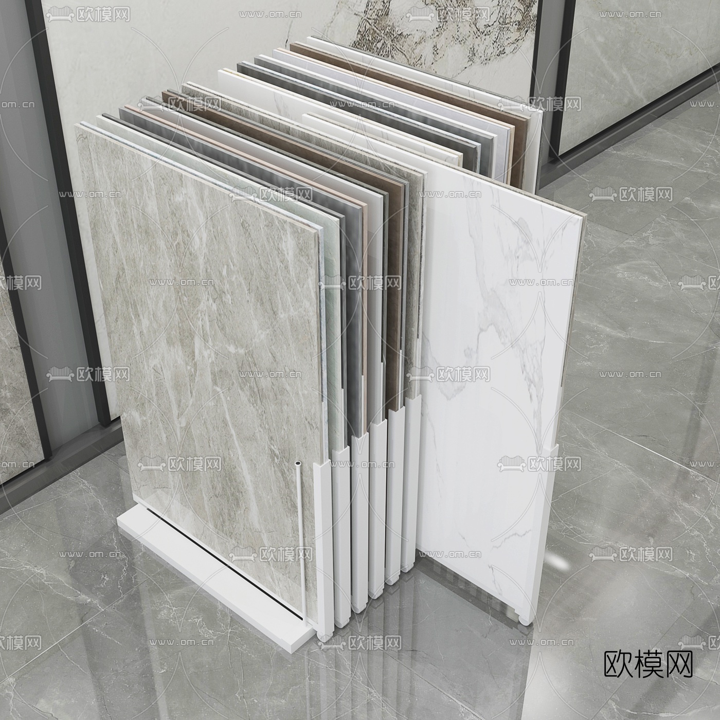 现代瓷砖展架3d模型