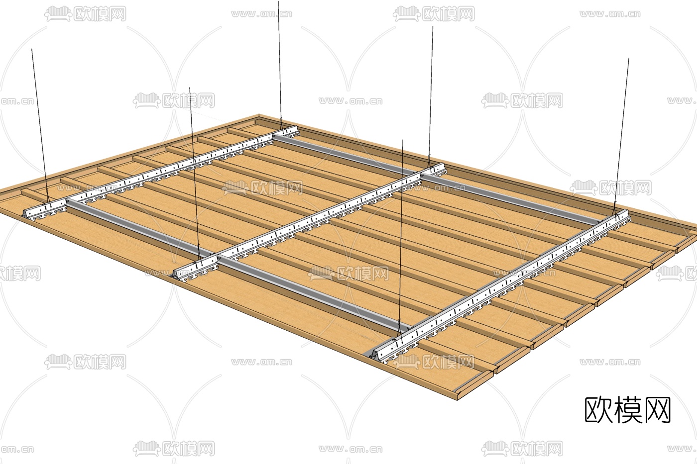 现代天花吊顶免费su模型下载