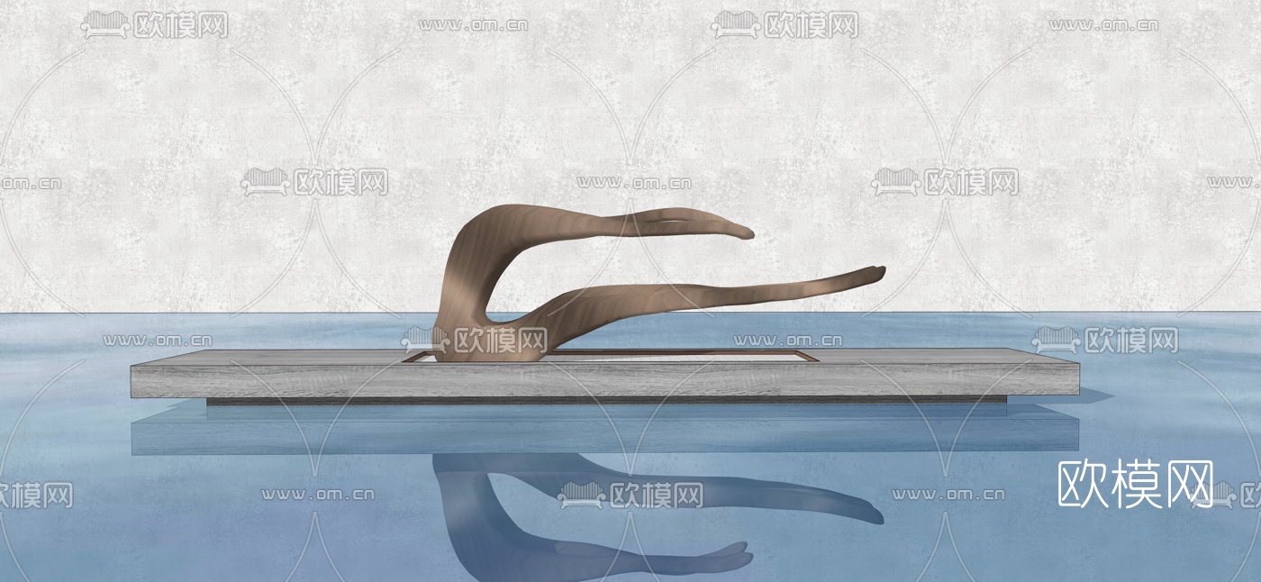 现代抽象雕塑su模型