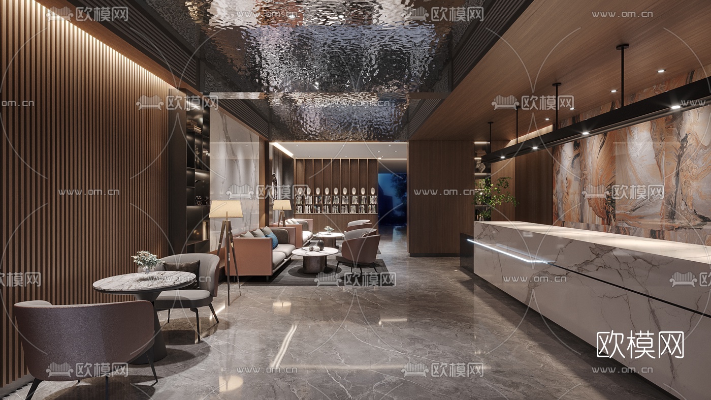现代酒店大堂3d模型