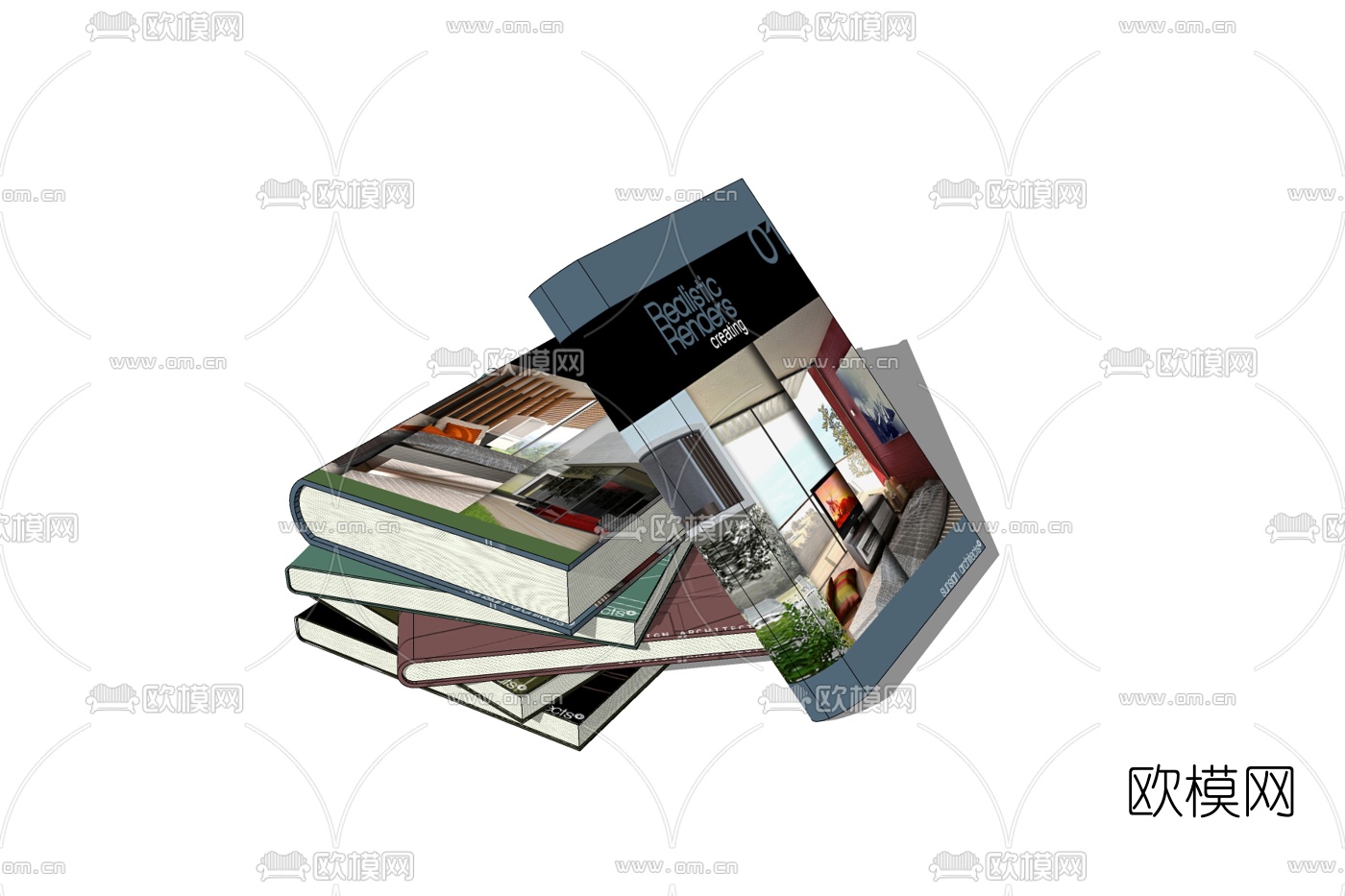 现代书籍免费su模型下载