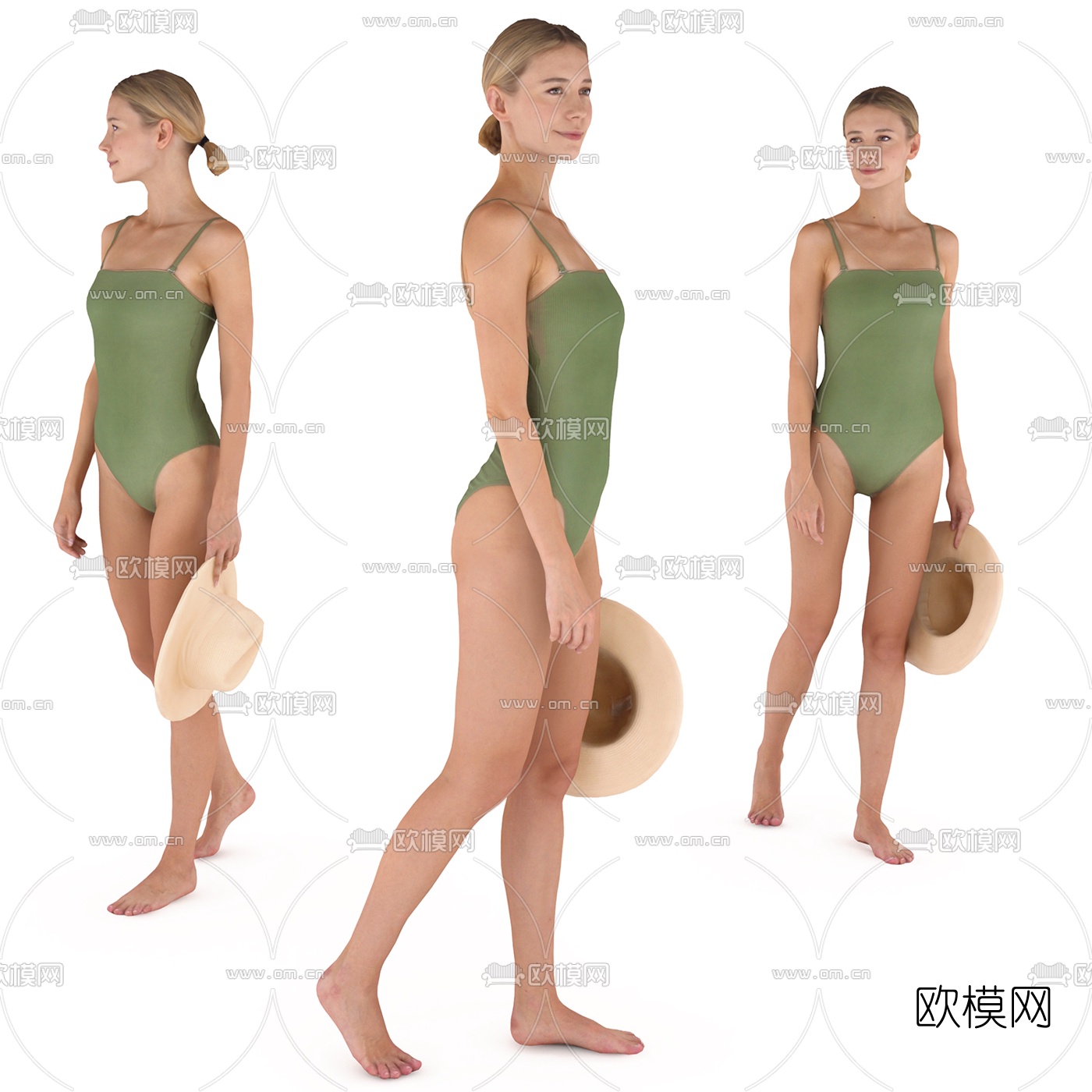 现代泳装女士3d模型下载
