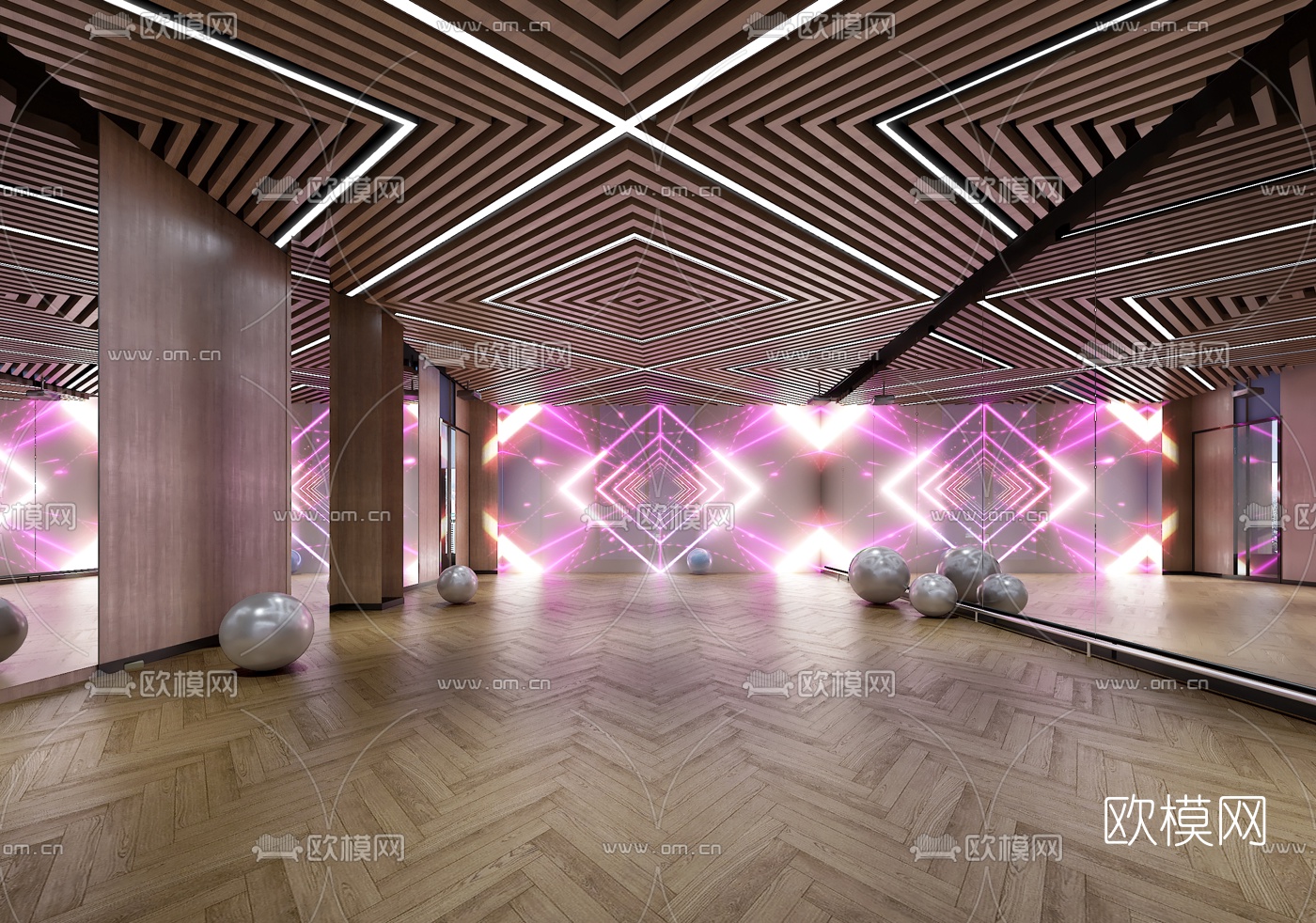 现代健身房3d模型下载（渲染图7）