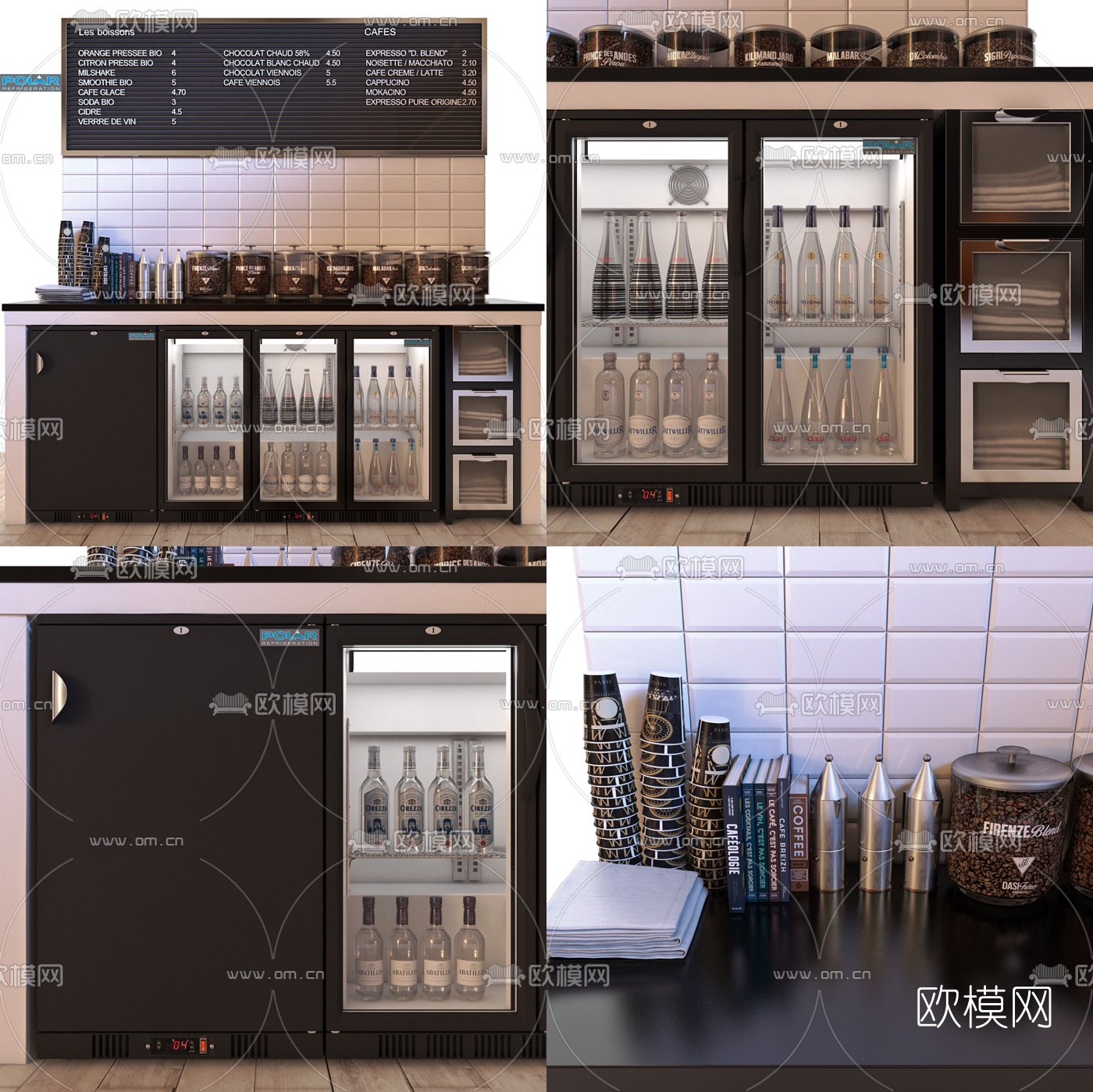 北欧橱柜备餐台3d模型下载