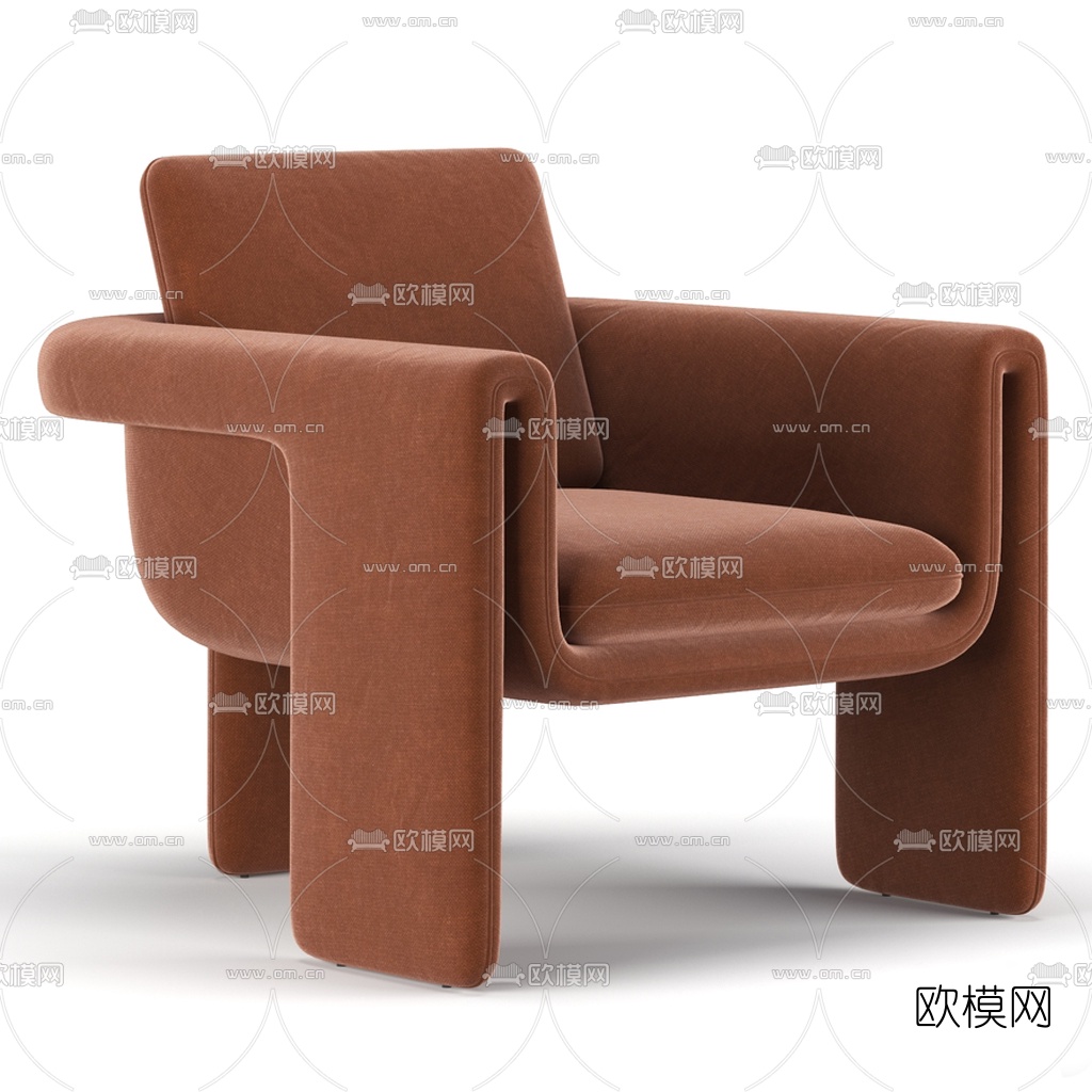 现代布艺休闲椅3d模型