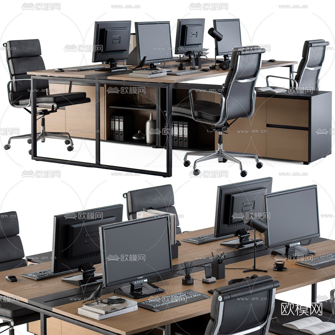 现代办公桌椅3d模型
