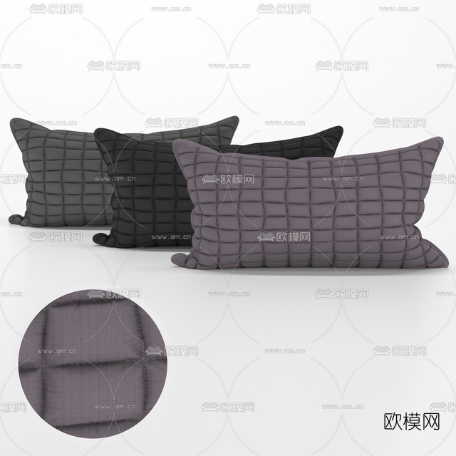 现代布艺枕头免费3d模型下载