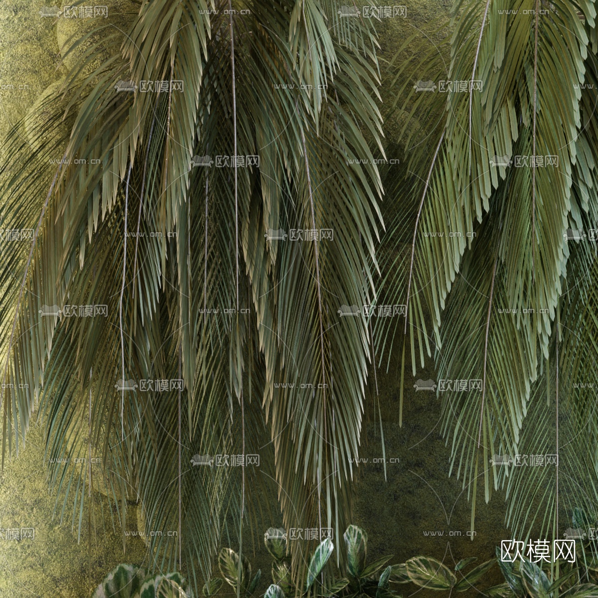 现代绿植植物墙3d模型