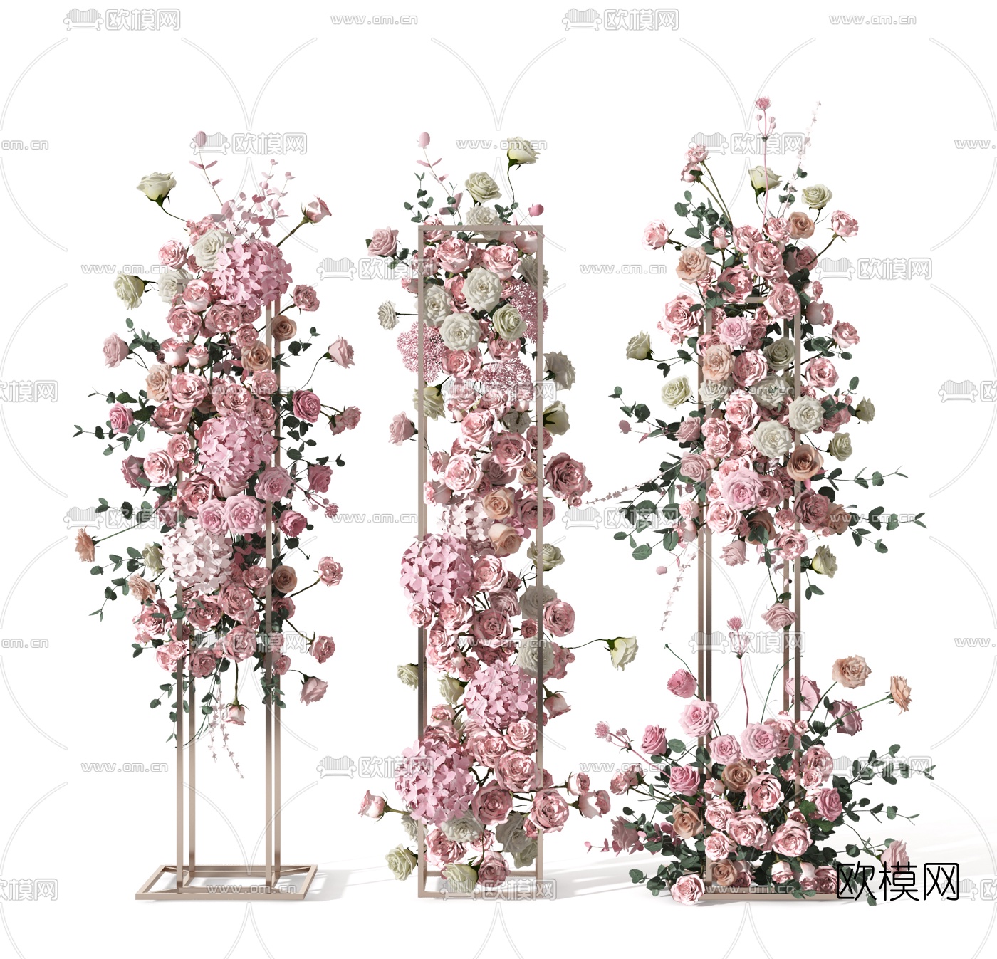现代婚庆婚礼花艺花架3d模型