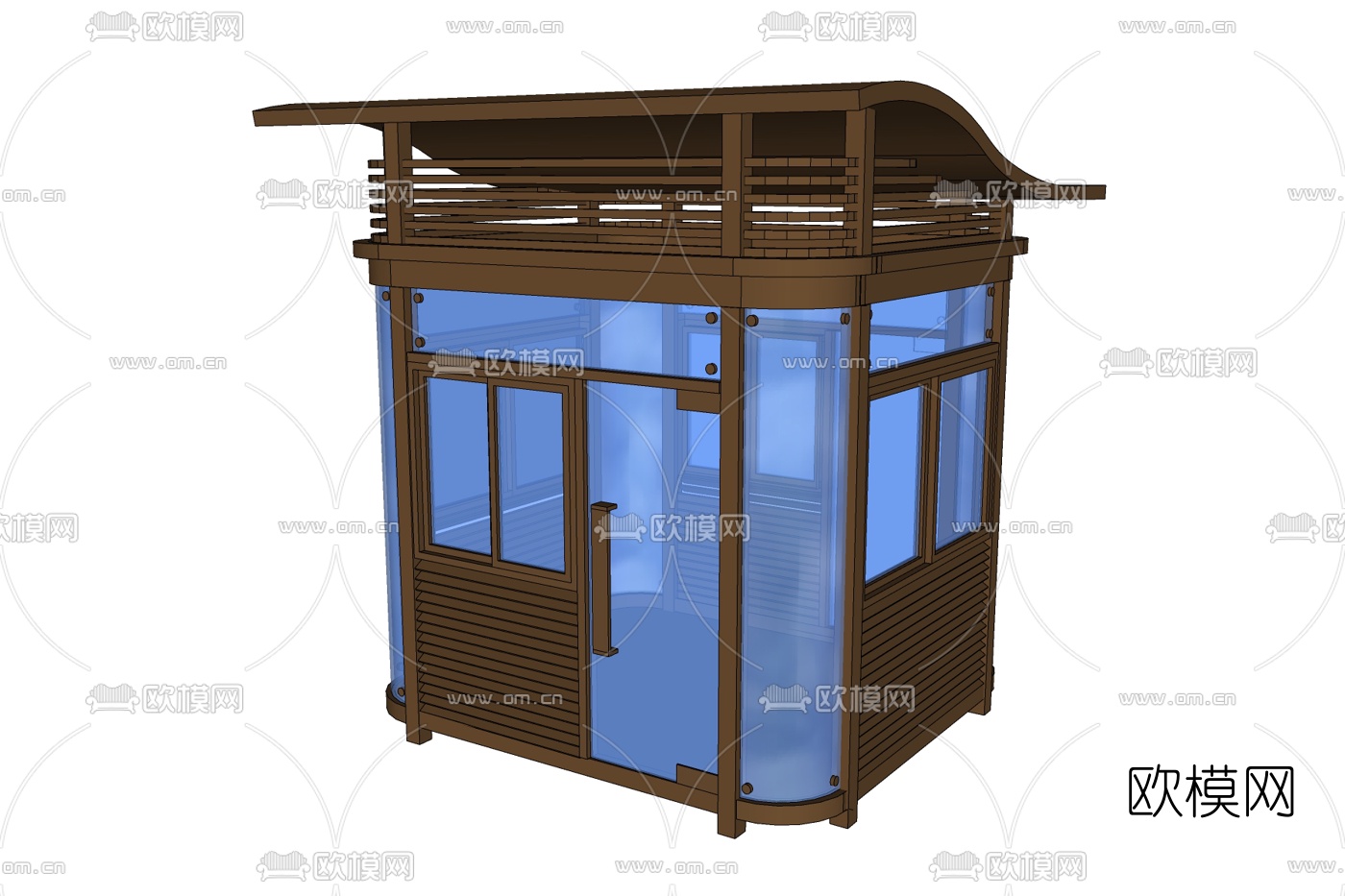 现代门卫亭免费su模型下载
