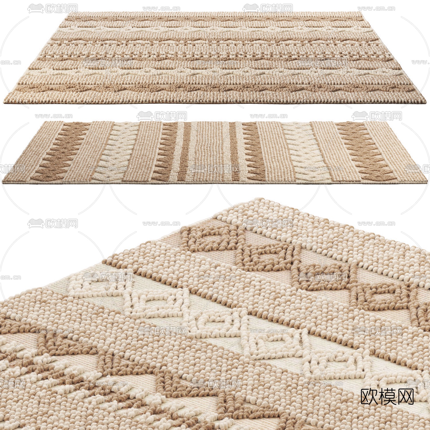 北欧布艺地毯3d模型下载