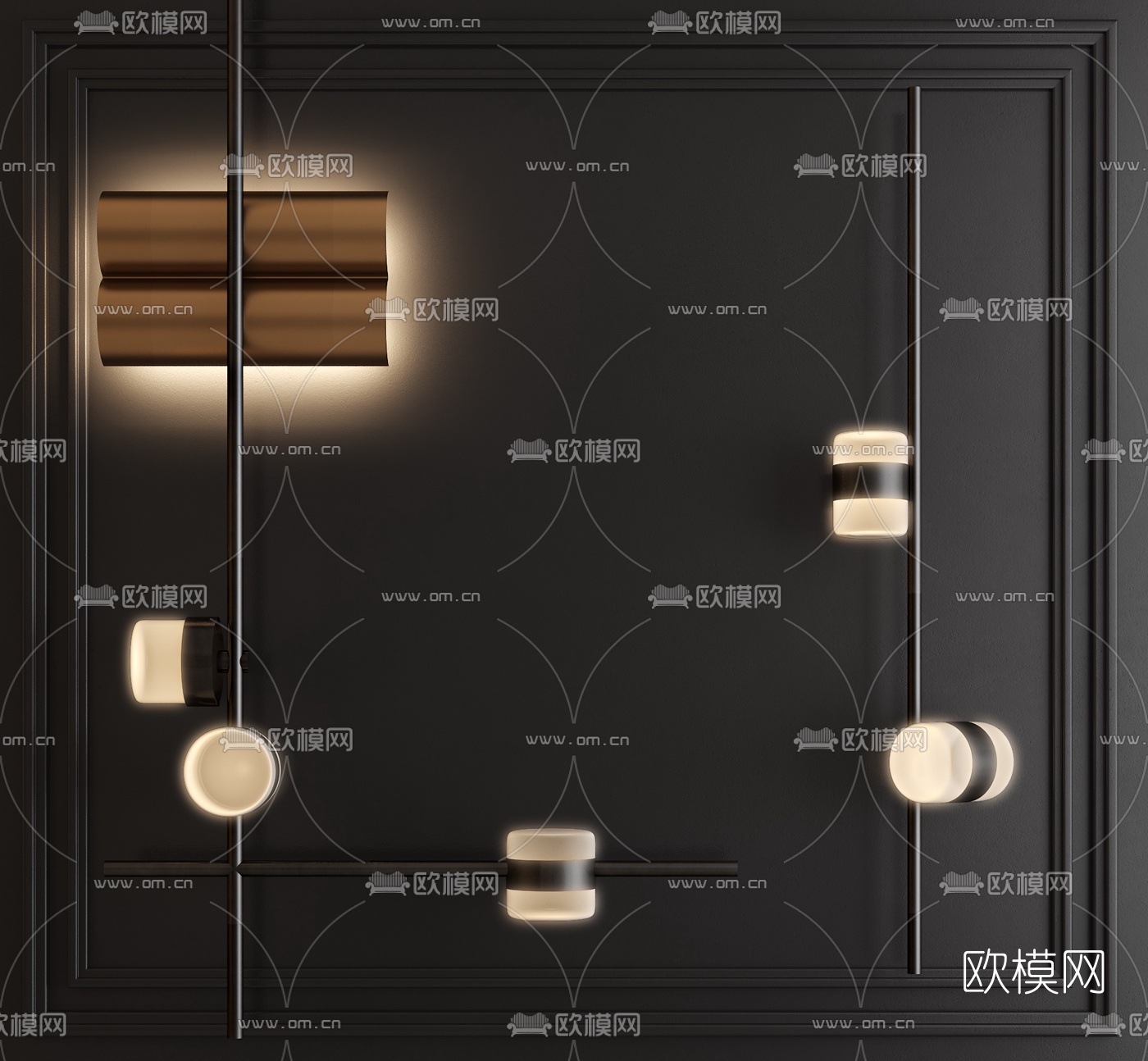 现代时尚壁灯3d模型