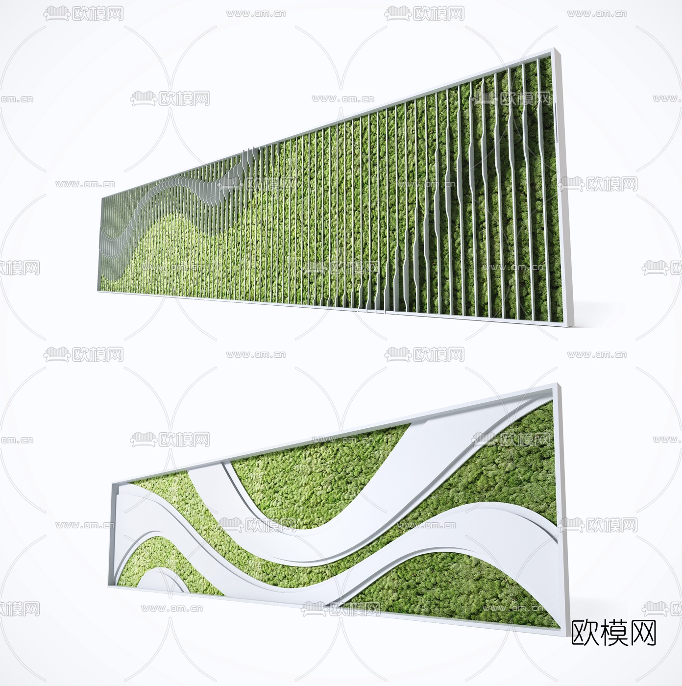 现代绿植植物墙3d模型