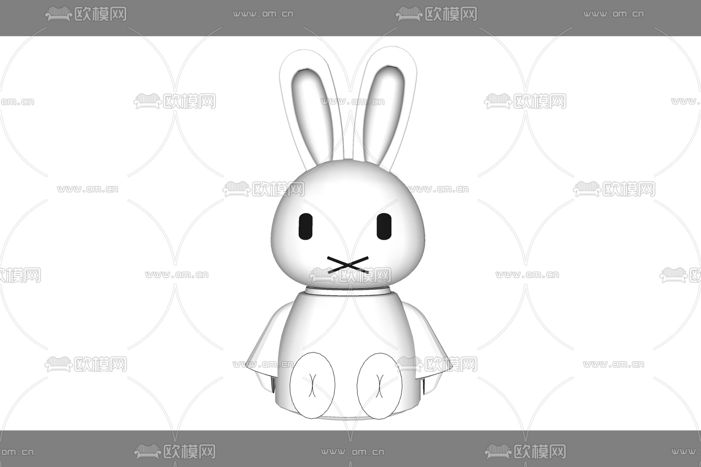 现代兔子玩偶免费su模型下载