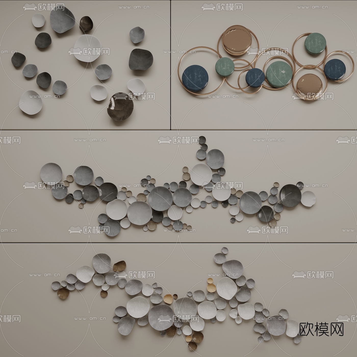 现代墙饰挂件su模型