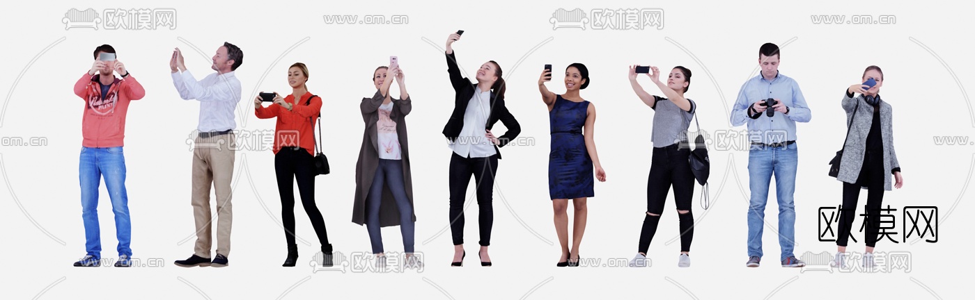 现代自拍人物3d模型下载