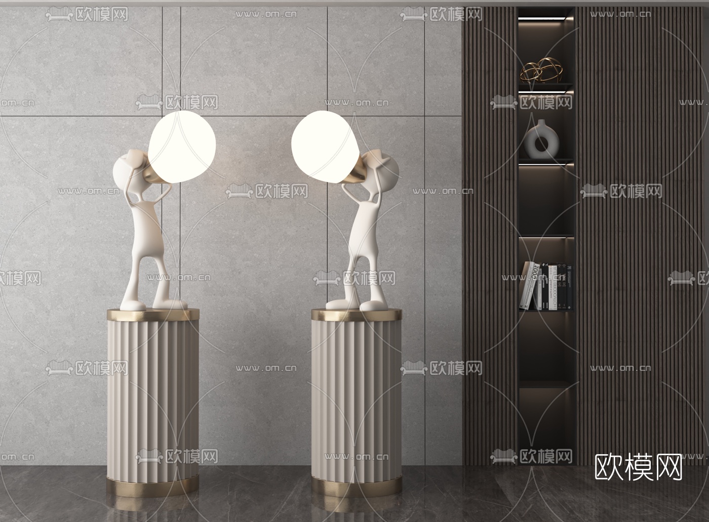 现代人物雕塑摆件3d模型