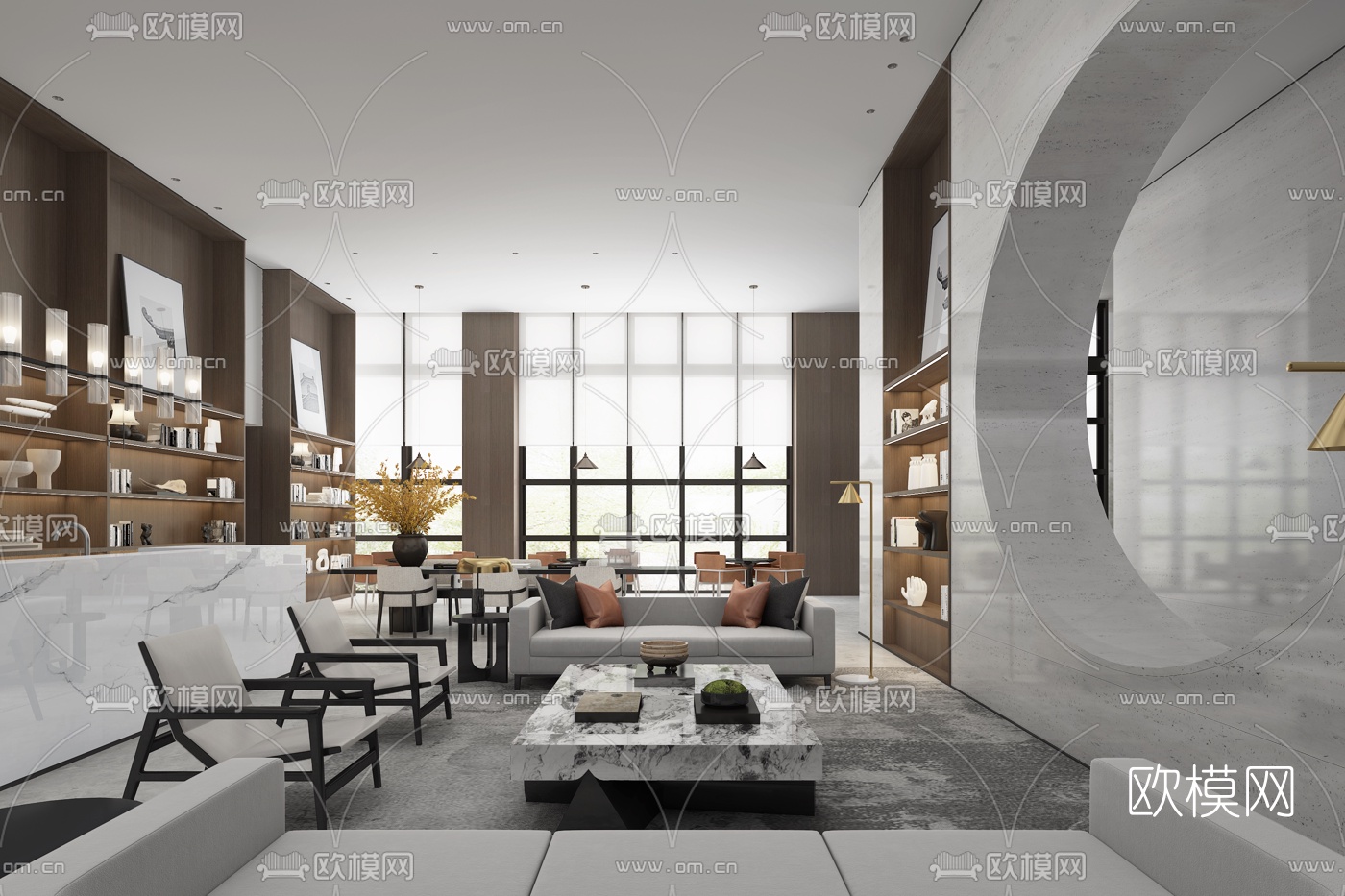 李益中设计 渭南万科城市会客厅3d模型