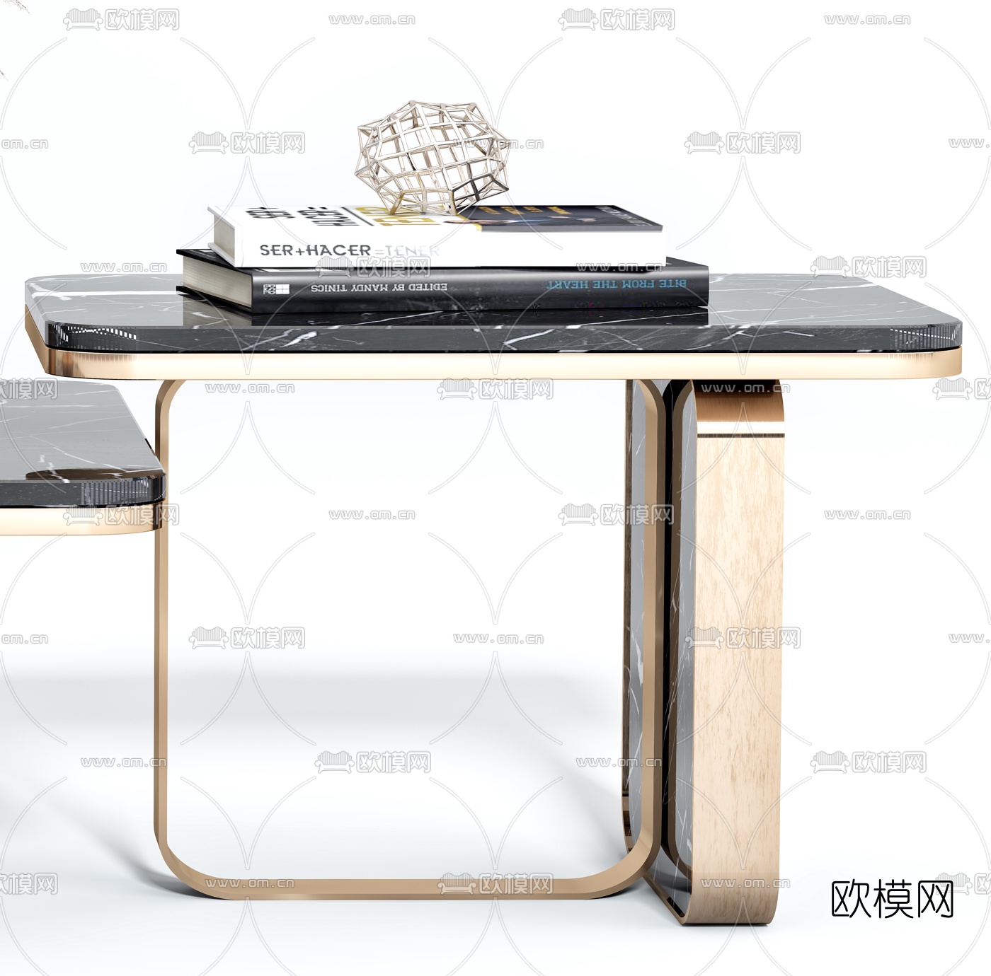 现代大理石茶几3d模型