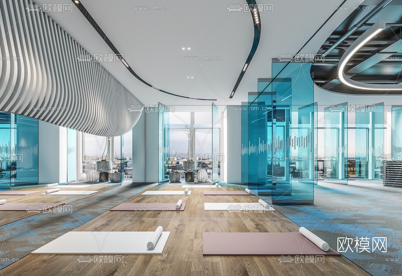 现代瑜伽休息区3d模型