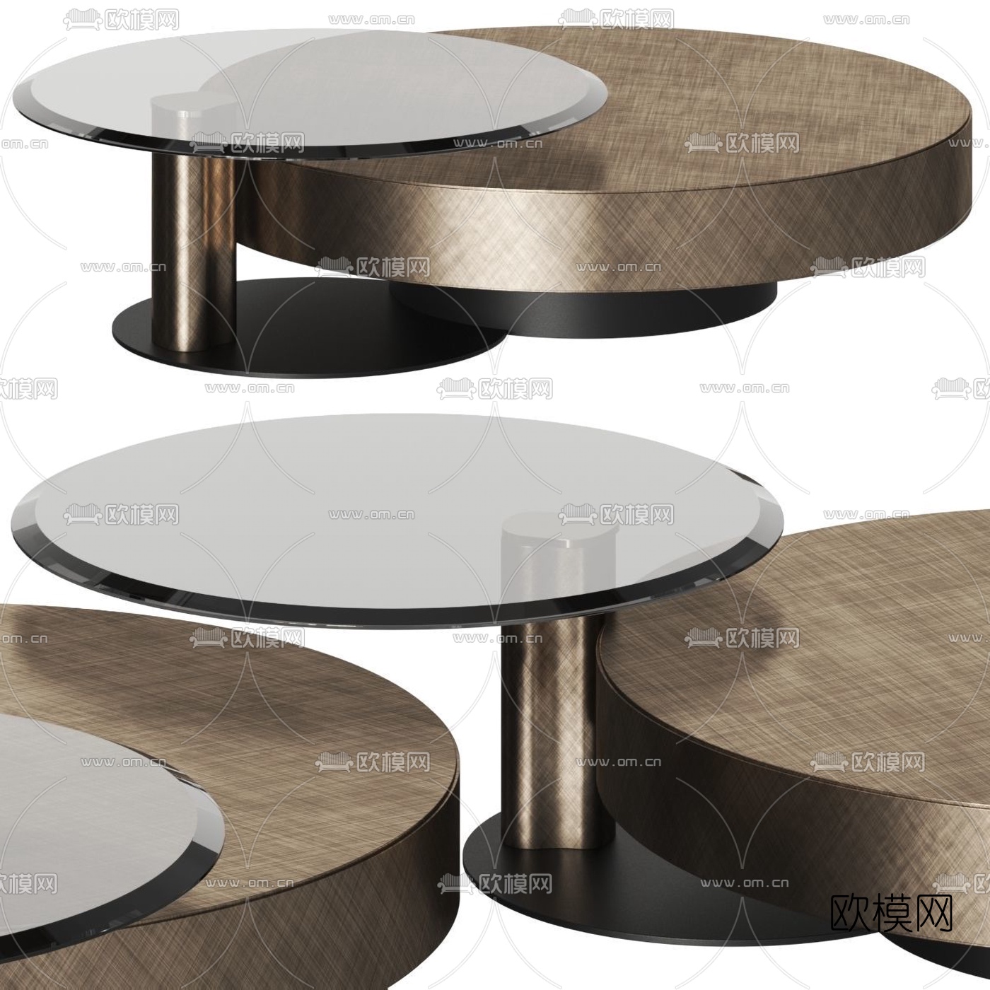 Cattelan Italia 现代金属玻璃茶几3d模型