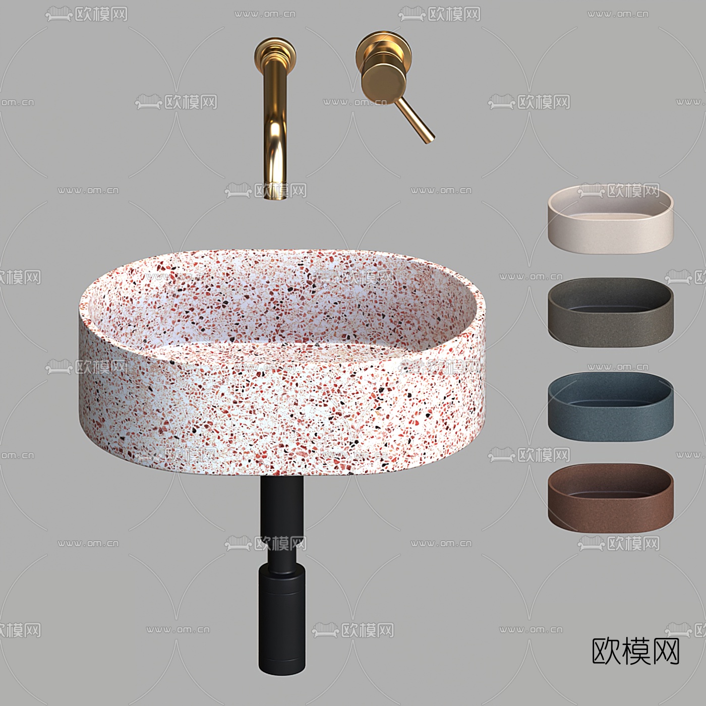 现代洗手盆台盆3d模型