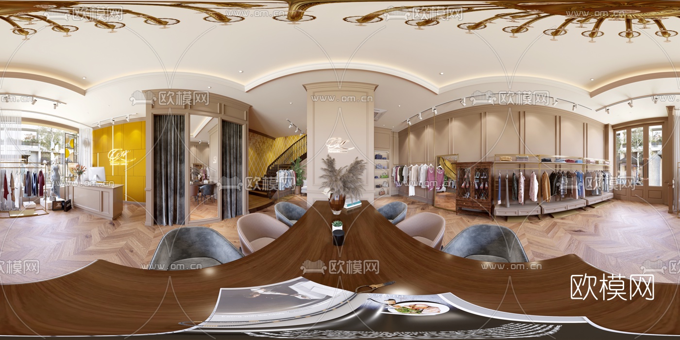 美式女士服装店vr全景3d模型