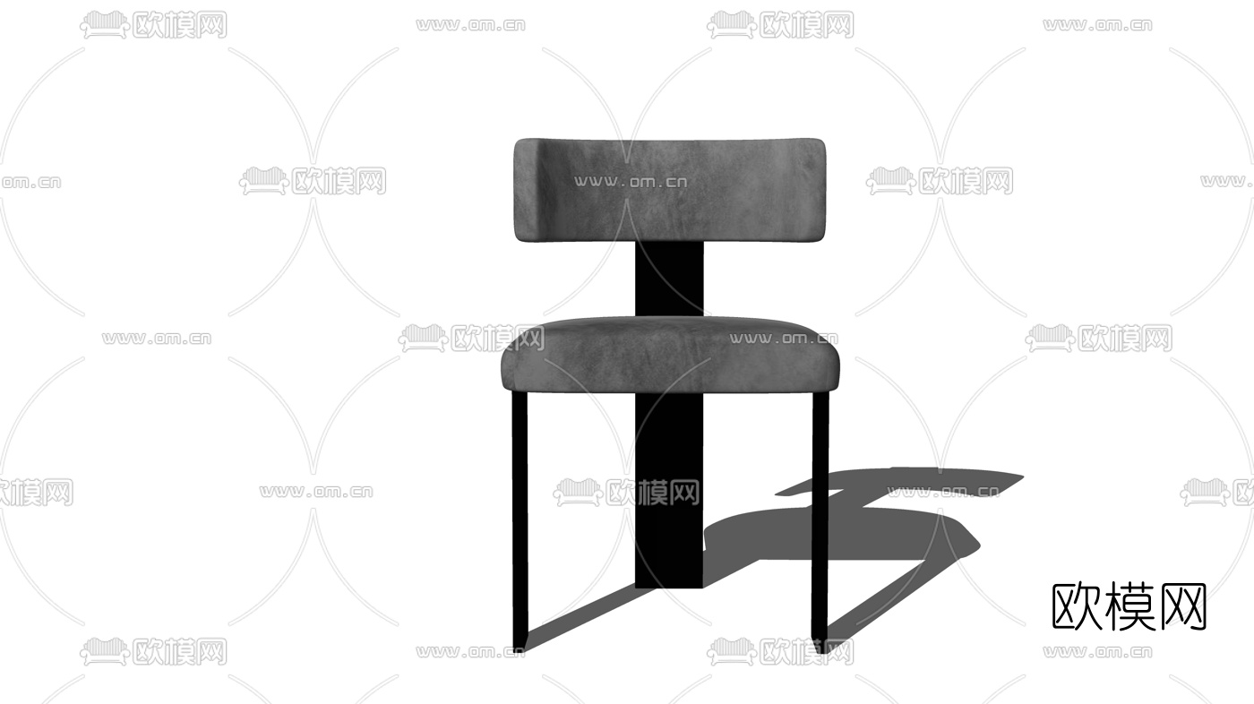 现代布艺单椅su模型下载（渲染图2）